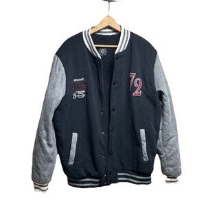 Buffalo David Button United Glory Men’s Black Zip Up Jacket Varsity Logo Size L